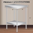 thumbnail image 2 of Table d'Appoint de Patio en Acier Inoxydable Robuste – Conception à 2 Niveaux avec Tablette de Rangement Inférieure – Durable et Facile à Nettoyer – pour l'Extérieur, la Cuisine, le Jardin – Plusieurs Tailles, avec Ou Sans Roues, 2 of 7