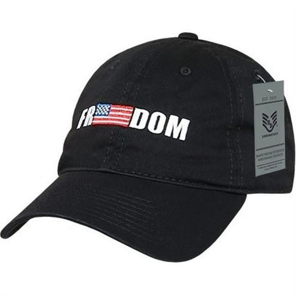 RapDom Freedom 1 USA Flag Graphic Relaxed Mens Cap [Black - Adjustable]