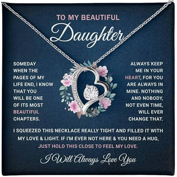 Birthday Gifts for Daughter from Dad, To My Badass Daughter Necklace, Forever Love Necklace for Daughter from Dad with Inspirational Message Card, Perfect Graduation Gift