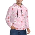thumbnail image 2 of Honeii Hand Drawn Strawberry Pattern Mens Hoodies Men's Loose Sleeve Sweatshirt,Pullover Hooded Sweatshirt for Men,Essentials Hoodie-3X-Large, 2 of 7