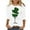 White, variant on xixinqiwan Shamrocks Shirt for Women 3/4 Sleeves,Women Lucky Four-Leaf Clover Graphic Shamrock Slainte Tshirt Carnival Seven Sleeve Tee Tops
