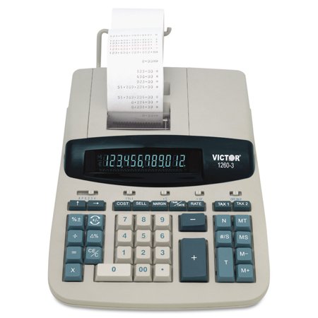 UPC: 0014751126032 | Victor Technology 1260-3 Heavy-Duty Two-Color Black/Red Print 4.6 Lines/Second Printing Calculator