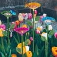 thumbnail image 7 of Haidf Bee Watering Station, Metal Bee Watering Cups with Flower Design, Elegant Bee Bath Bowl for Outdoor Garden Yard Lawn Decor, Bee Baths for Garden, Butterfly Feeder, 25.2", Yellow, 7 of 7