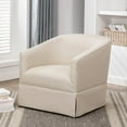 thumbnail image 3 of Comfort Pointe Elm Linen Swivel Chair, Beige, 31.75" x 30.50" x 29.50", 3 of 15