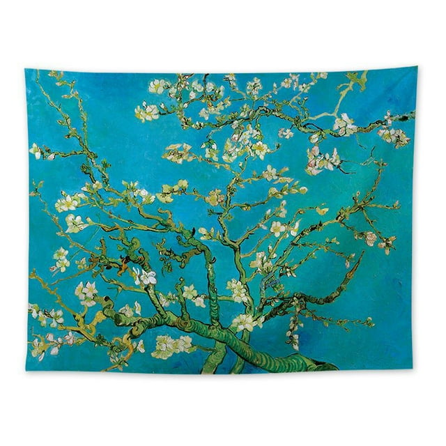 Tapiz de Van Gogh, tapiz de ramas de almendro en flor, arte de pared, decoración del hogar, sala de estar, dormitorio, baño, cocina, dormitorio Ormromra CZJJ-ST114-1