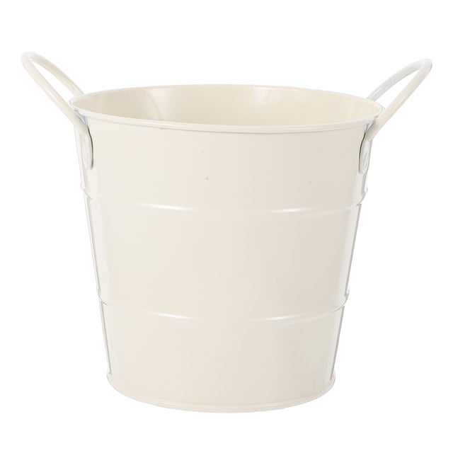 BEADCEST 1Set Rubbish Bucket Galvanized Iron Small Bathroom Bin Rustic Design For Office