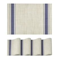 Sm:)e Blue Placemats Set of 4 - Heat Resistant Non-Slip Place mats for Dining Table, Washable Durable PVC Table Mats
