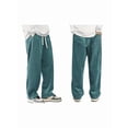 thumbnail image 3 of Mens Corduroy Casual Pants Fashion Loose Fit Wide Leg Straight Sweatpants Elastic Waist Drawstring L, 3 of 9