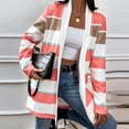 thumbnail image 4 of safuny Women's Loose Coat Cardigan Holiday Solid Color Patchwork Trendy Outwear Fall Long Sleeve Open Front Casual Relaxed Pink M, 4 of 7
