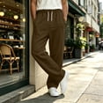thumbnail image 7 of Wide Leg Sweatpants for Men Elastic Waist Drawstring Baggy Gym Pants Casual Fall Outfit Brown L, 7 of 7
