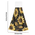 thumbnail image 6 of Yayeee Kitchen Hanging Hand Towels Set of 2 with Loop Bathroom Absorbent Tie Towel, Black Sunflower Pattern, 6 of 7