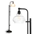 thumbnail image 2 of Brightech Austin Lampe de Sol LED, Lampe Industrielle pour Salons et Bureaux, Lampe sur Pied Moderne du Milieu du Siècle avec Tête Réglable, Lampe Haute avec Abat-Jour en Verre Rustique pour Chambre - Noir, 2 of 4