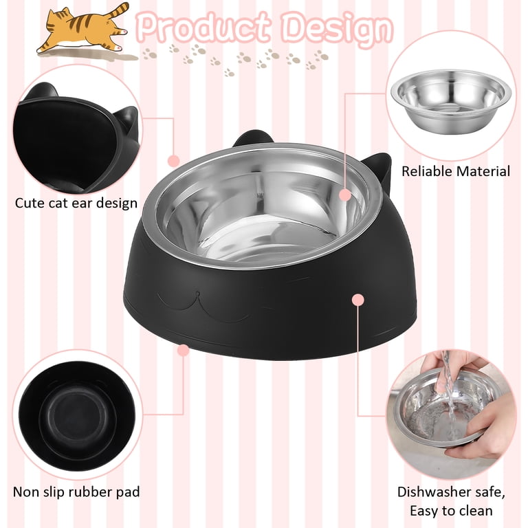 Prdigy Tilted Cat Bowls, Stainless Steel 2-Pack photo 3