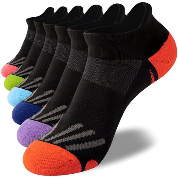 XIRQI Womens Ankle Low Cut Socks Athletic Running Cushioned Socks for Women Moisture Wicking Socks Women 6 Pairs