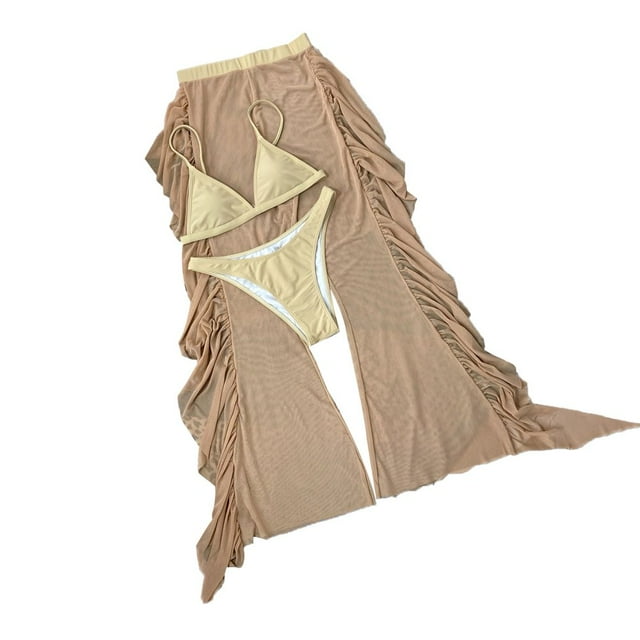 Bathing Suit 3Pcs/Set Swim Pool Matching Padded Charming Bra Briefs Swimwear Set with Long Pants