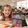 thumbnail image 4 of Tutolipy Leopard Print School Backpack Set 3 Pcs Backpack and Lunch Bag Set with Pencil Lightweight School Bag Bookbag Set with Insulated Lunch Box for Preschool Elementary, Pink, 4 of 7