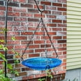 thumbnail image 5 of Achla Designs Hand Blown Crackle Glass Hanging Birdbath Bowl, Teal Blue, 5 of 6