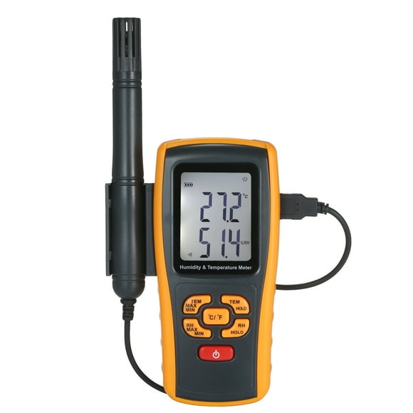 Amdohai Detachable Thermohygrometer Digital Temperature Humidity Meter BT Connection Thermometer and Hydrometer Industrial Thermo-Hygrometer Measuring Bulb Dew Point Thermocouple Temperature