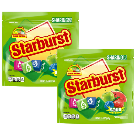 Starburst Sour Chewy Candy, Sharing Size 7.2 oz Bags (2 Pack)