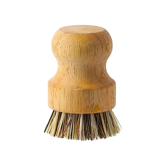 kjfeif Bamboo Dish Scrub Brush for Kitchen Sink, Natural Wooden Washing Dish Brush Scrubber, Sisal Bristles Brush for Household Cleaning Cast Iron Brush Pots, Pans and Vegetables