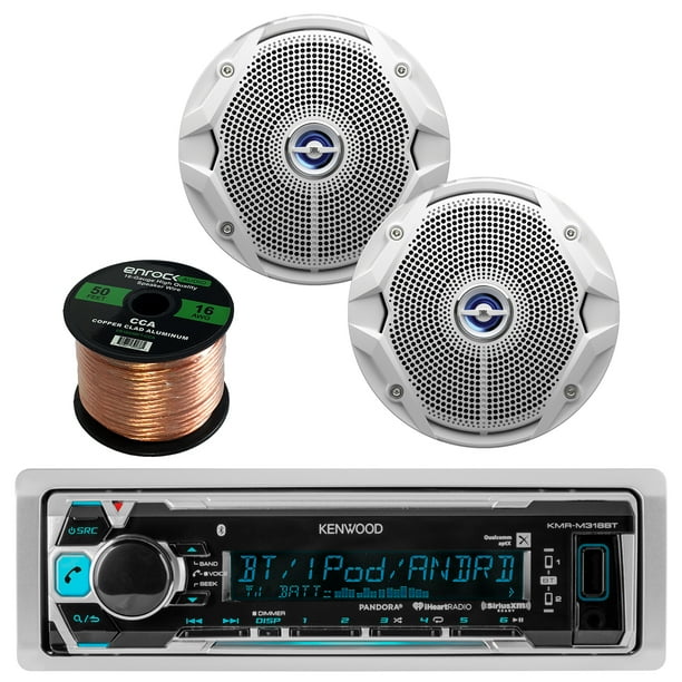 Kenwood Marine Digital Media Receiver w/ Bluetooth, 2x JBL MS6520 6