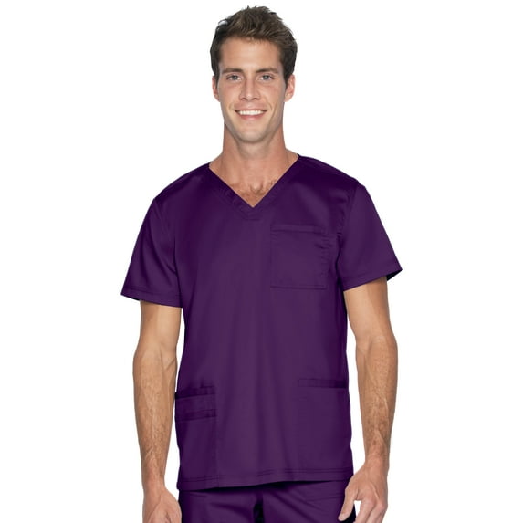 Landau ProFlex Tailored Fit Comfort Stretch 4-Pkt V-Neck Scrub Top for Men 4253
