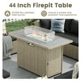 thumbnail image 5 of POTEBAN Outdoor Patio Furniture Set with Fire Pit Table, 8 Piece Outdoor Sectional Sofas, All-Weather Wicker Patio Conversation Set for Garden, Black, 5 of 9