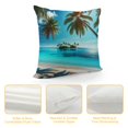 thumbnail image 4 of nygtbtfer Pillow Cover , Hawaiin Throw Pillow Cover, Summer Coastal Cushion Cover, Style Blue Sea Wave Decorative Square Pillow Case Bedroom Decor White, 4 of 5