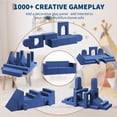 thumbnail image 4 of QinaQin Sofá modular infantil de 22 piezas, convertible y de espuma, ideal para recámara o cuarto de juegos, diseño de 2 plazas en color azul, 4 of 7