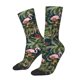 thumbnail image 1 of Fotbe Flamingos And Palm Leaves Calcetas Largas con Estampado para Hombre y Mujer – Calcetas de Compresión Transpirables y Elásticas, Viajar y Uso Diario Talla 5-11, 1 of 6