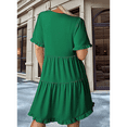 thumbnail image 4 of Vestido Informal de Mujer con Escote en V, Corta, Corte A y Volantes, Verde, Talla XXL, 4 of 5