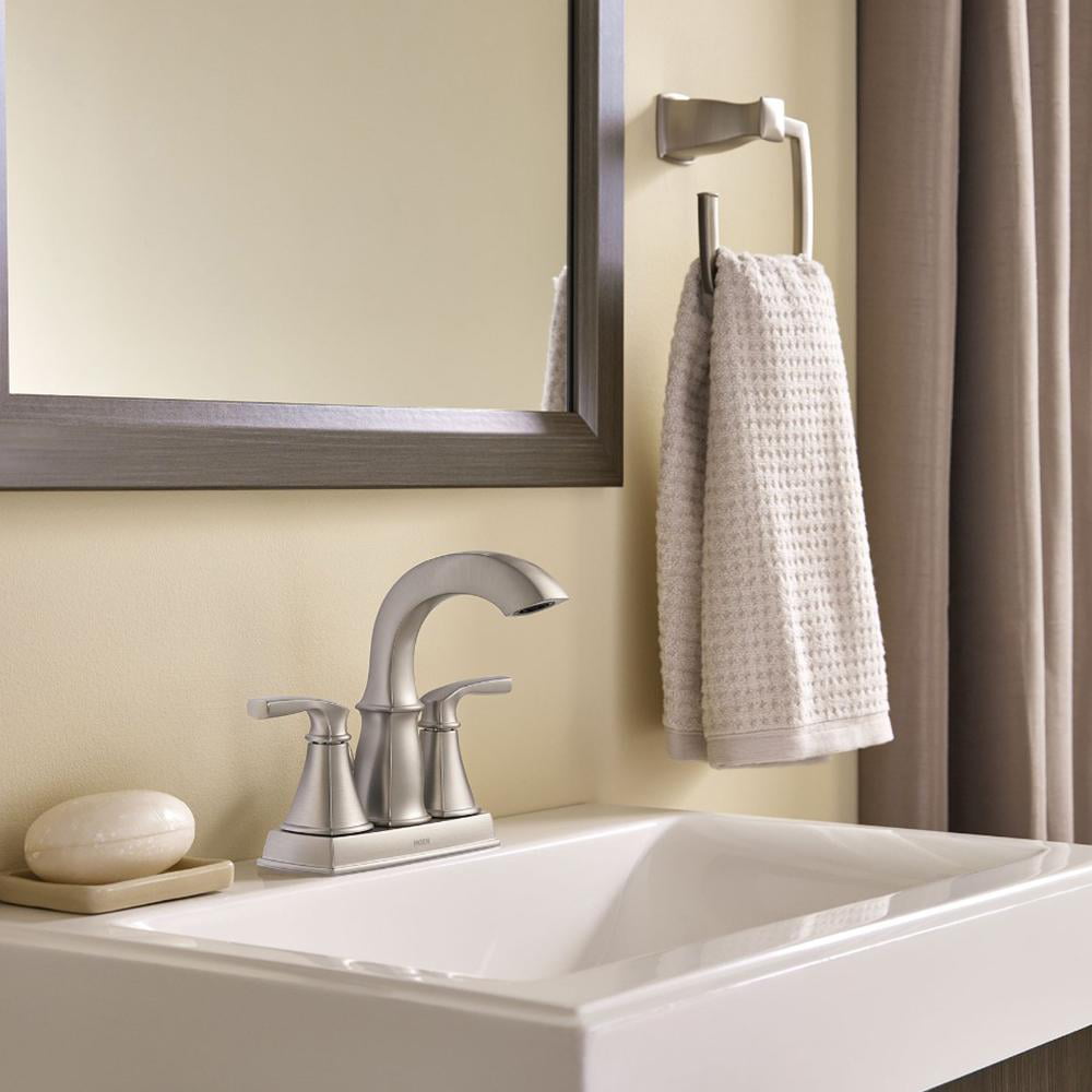 Towel Bar with Press and Mark in Brushed Nickel by MOEN Hensley 18 in 