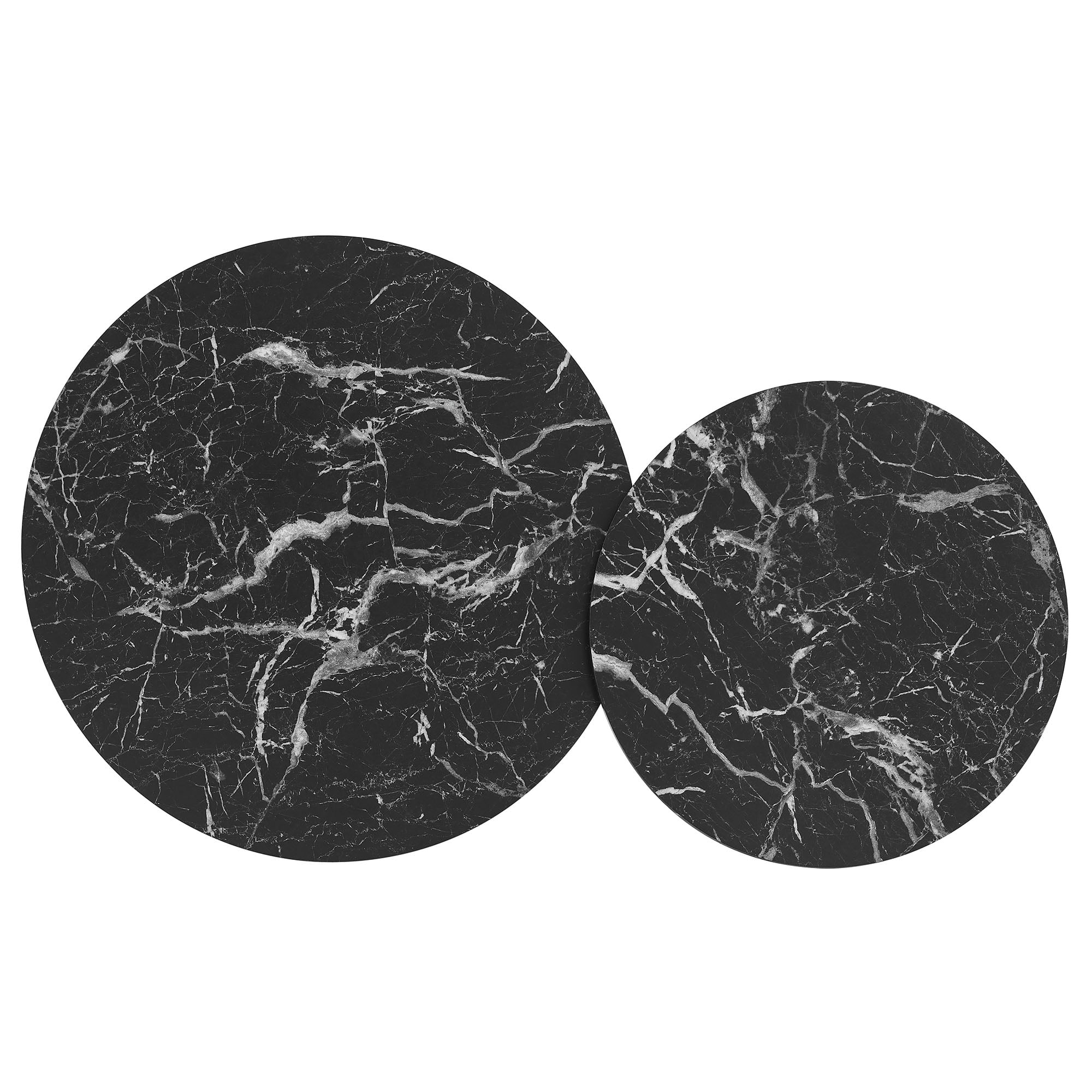 Coffee Sofa Side End Table, round, Black, Faux Marble, Wood, Living Room Lounge Cafe Lobby Hospitality Restaurant, Modern Contemporary, HB37996
