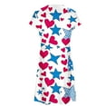 thumbnail image 5 of Viikei Plus Size Dresses Women Fashion,Women's Casual Loose Summer Printed Short Sleeved Dress White S, 5 of 5