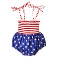 thumbnail image 1 of Xingqing Infant Baby Girl Sleeveless Sling Flag Print Celebrating Independence Day Set, 1 of 7
