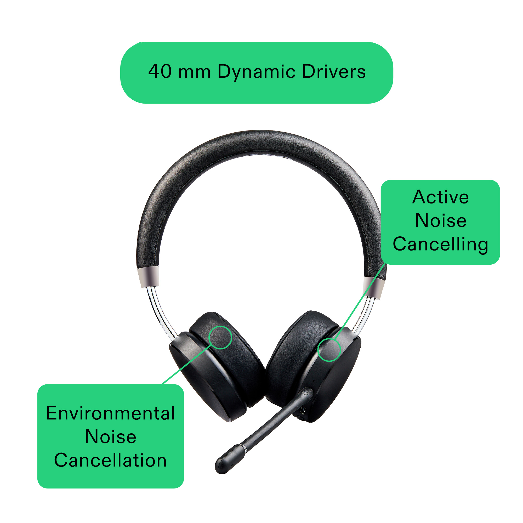 Auriculares inalámbricos onn para PC, Bluetooth/2.4Ghz, negro 4
