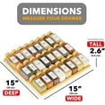 thumbnail image 4 of Bamboo Spice Drawer Organizer with 24 Spice Jars, 378 White Minimalist Spice Labels, 3 Tier Seasoning Rack Tray Insert for Kitchen Drawers, 15" Wide x 15" Deep x 2.6" Tall, 4 of 7