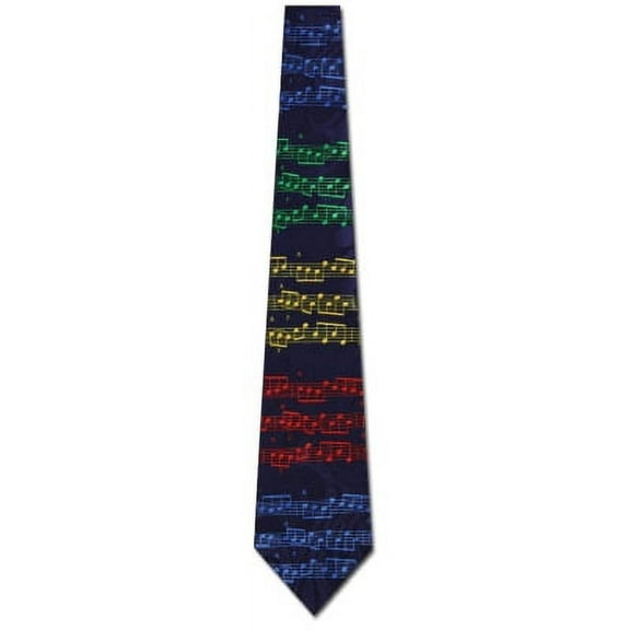 Colorful Sheet Music Navy Necktie Mens Tie by Tieg