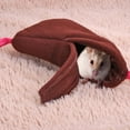 thumbnail image 3 of Nido De Hámster Hamaca cálida para hámster y plátano, jaula para colgar, casa nido para dormir para pájaros y mascotas (marrón) Wdftyju Libre de BPA, 3 of 5