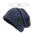 thumbnail image 6 of harmtty Warm Brimless Thickened Fleece Lining Knitted Hat Unisex Winter Colorful Striped Riding Knitted Beanie Hat Multicolor, 6 of 8