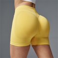 thumbnail image 2 of Audhol Yoga Shorts for Women Womens Yoga Shorts Workout Butt Lifting Shorts for Women High Waisted Gym Yoga Booty Shorts Shorts for Women Yellow M, 2 of 6