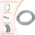thumbnail image 3 of Uxcell Round Braided Leather Cord, Braided Leather Cord String Rope Folded Leather Strip Braiding Light Grey, 3 of 7