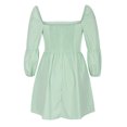 thumbnail image 4 of Womens Puff Sleeve Square Neck Mini Dress Floral Printed Boho Sundress Sexy Fashion Cute Babydoll Short Mini Dress, 4 of 6