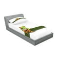 thumbnail image 2 of Ambesonne Animal Fitted Sheet & Pillow Sham Set, Tropic Wild Rainforest, Twinxl, Green White, 2 of 2