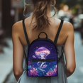thumbnail image 3 of Eheartsgir Neon Jellyfish Ocean Pattern Mini Backpack for Trip Hiking, Adjustable Strap Mini Travel Backpacks Polyester Front Pocket Small Backpack, 3 of 7