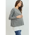 thumbnail image 2 of Stripe Long Sleeve Double Layer Nursing/Maternity Top, 2 of 5