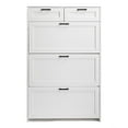 thumbnail image 2 of Tcbosik Narrow Shoe Cabinet with 3 Flip Drawers, Hidden Shoe Rack with 2 Sliding Drawers, Freestanding Shoe Storage Organizer for Entryway Hallway, White, 2 of 6