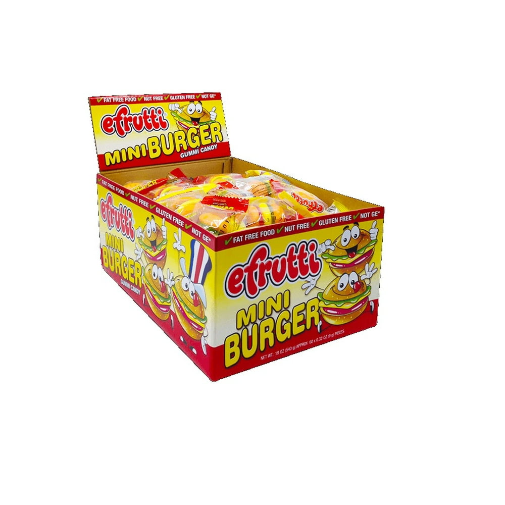 EFrutti Gummy Burgers Candy, 60 Count