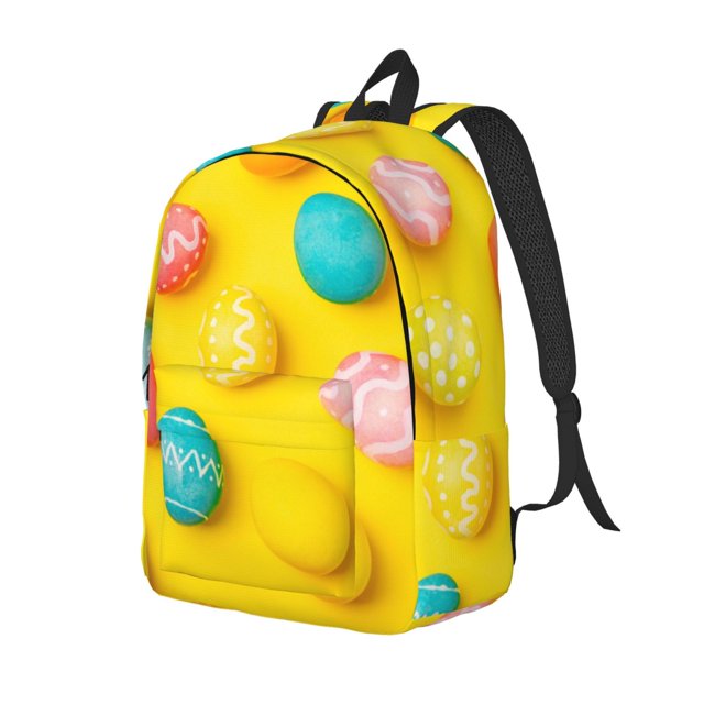 Disketp Easter eggs (2) print Canvas Backpack Lightweight Travel Daypack Student Rucksack Laptop Backpack-