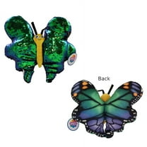 Rhode Island Novelty - Flip Sequin Plush - BUTTERFLY (Sequin - Blue/Green & Black)(14 inch)